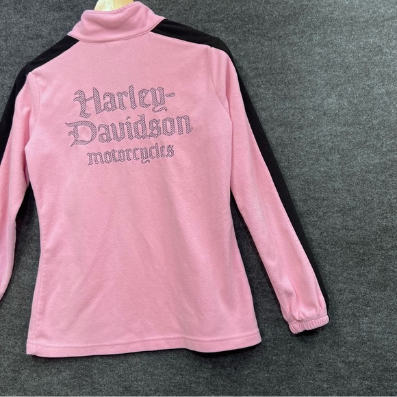 Harley Davidson Women’s Pink Fleece Quarter-Zip Pullover Size M - Picture 9 of 12